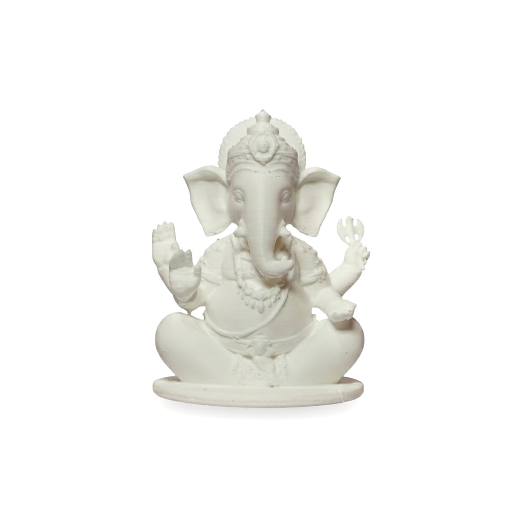 Eco-Friendly White Lord Ganesha Car Dashboard Idol