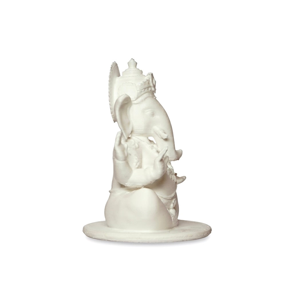 Eco-Friendly White Lord Ganesha Car Dashboard Idol