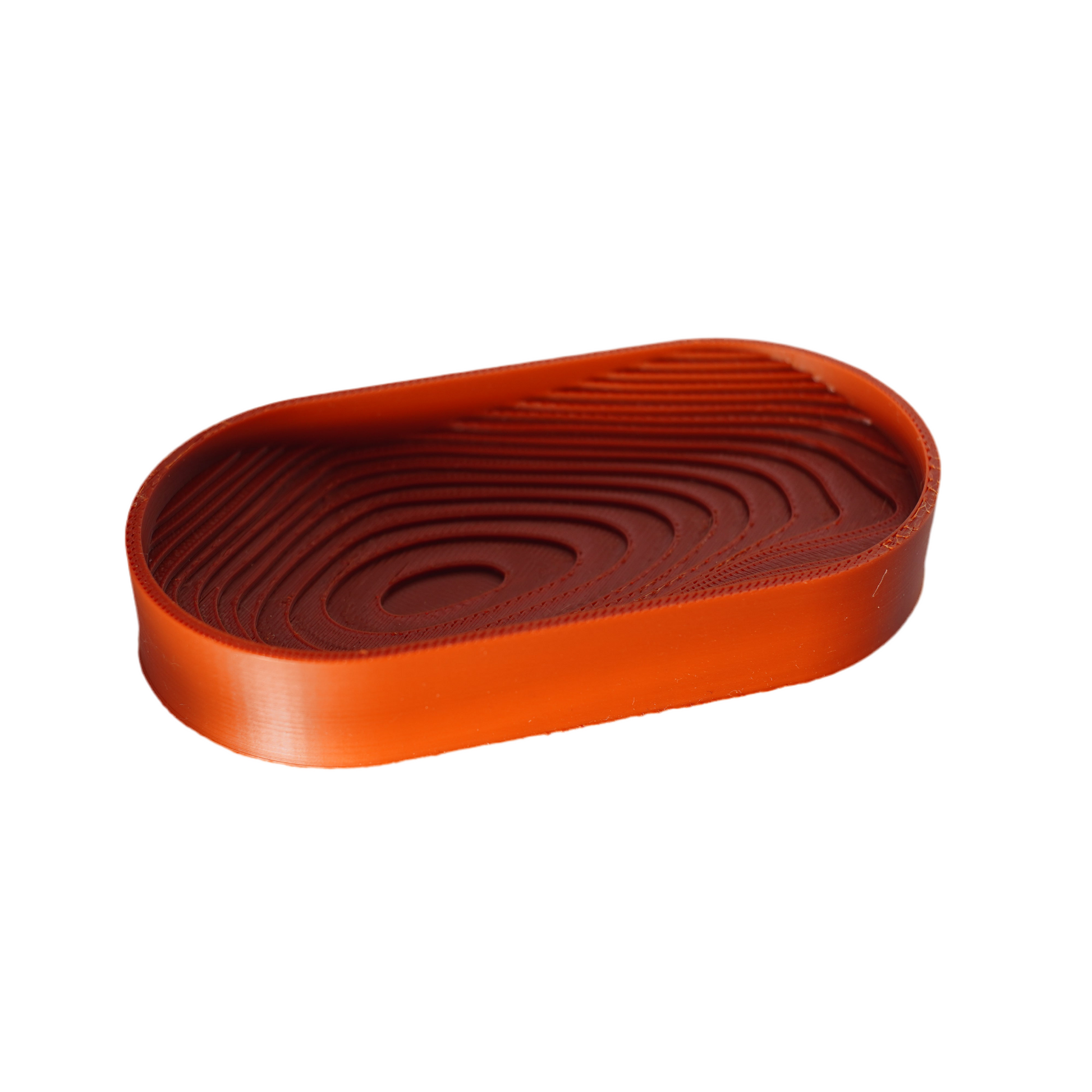 Premium Oval Ring Tray in Bold Deep Red Finish