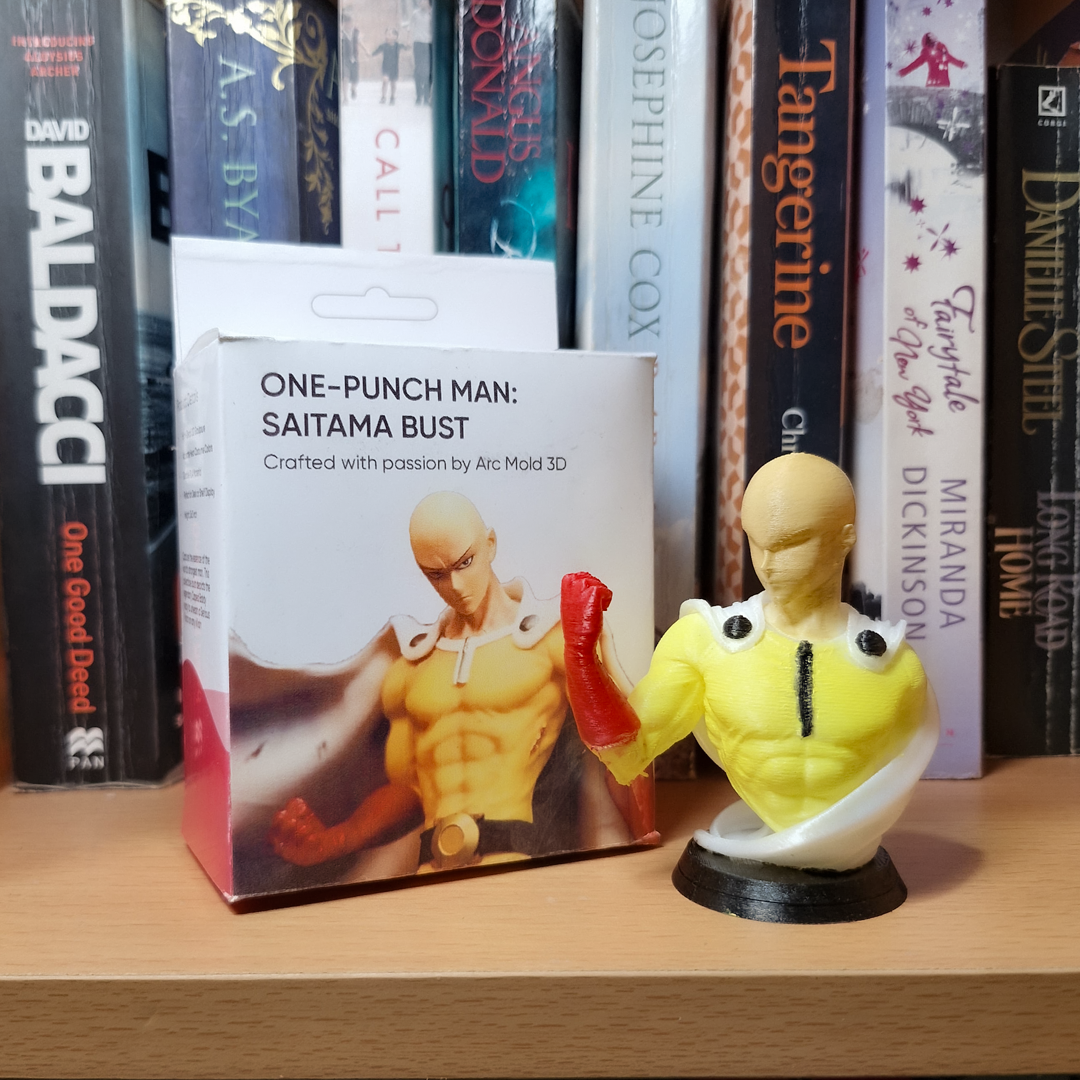 Saitama Bust 3D Printed & Hand-Painted