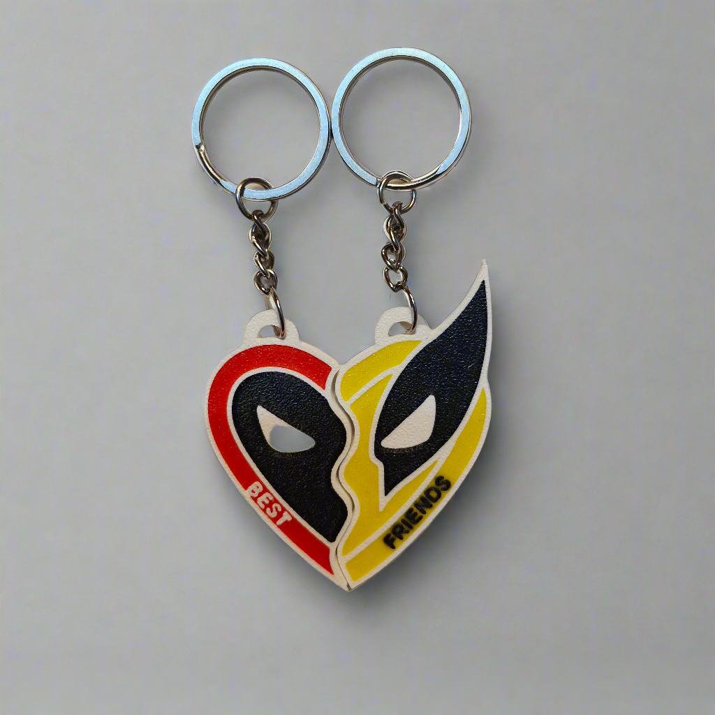 Best Friend Split Heart Matching Keychain Set