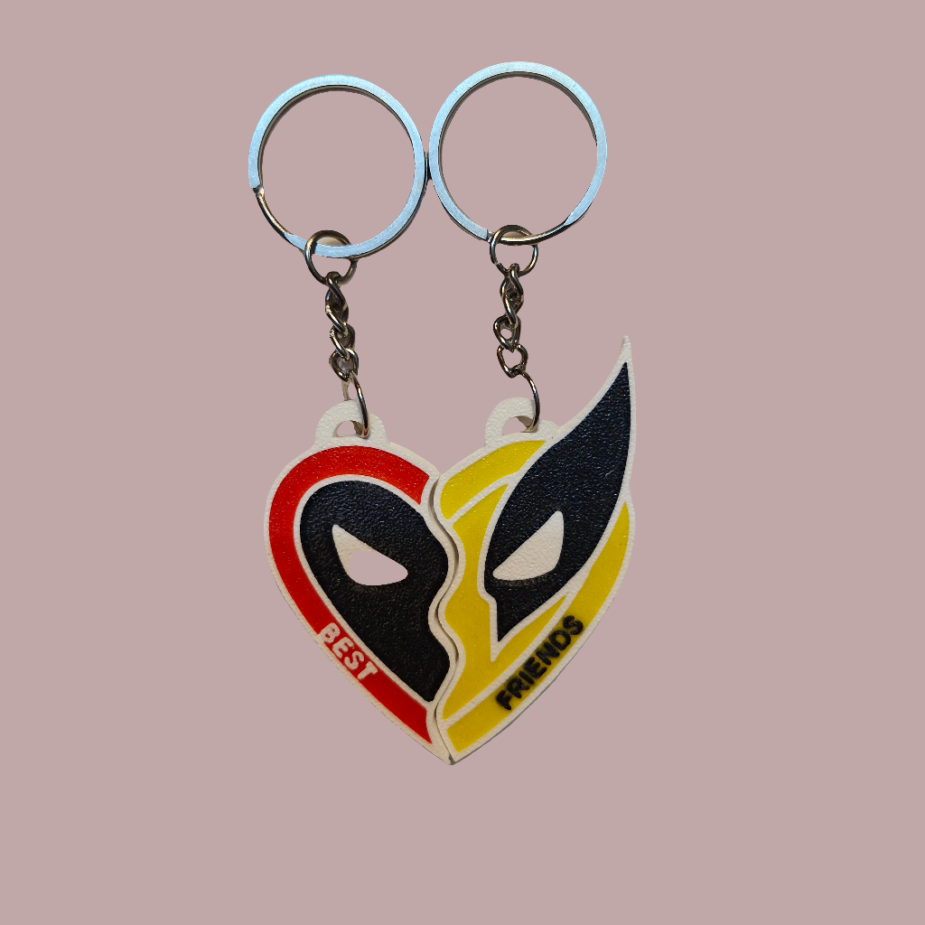 Best Friend Split Heart Matching Keychain Set
