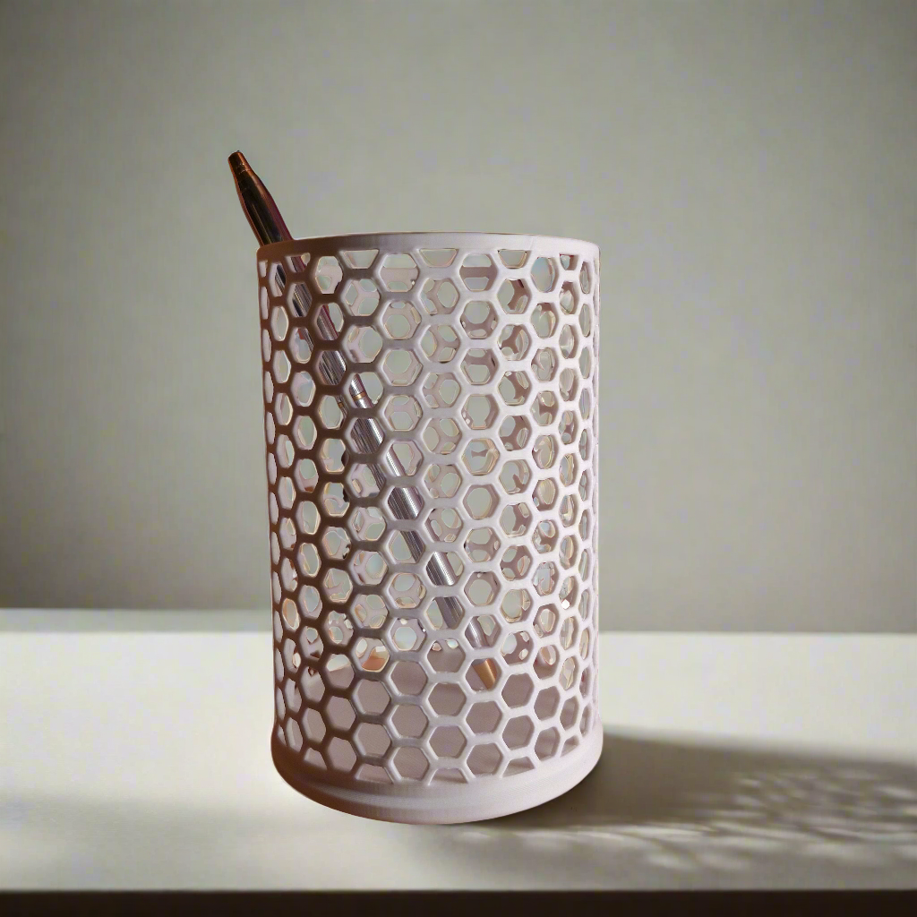 Honeycomb Pattern Desk Pencil Holder