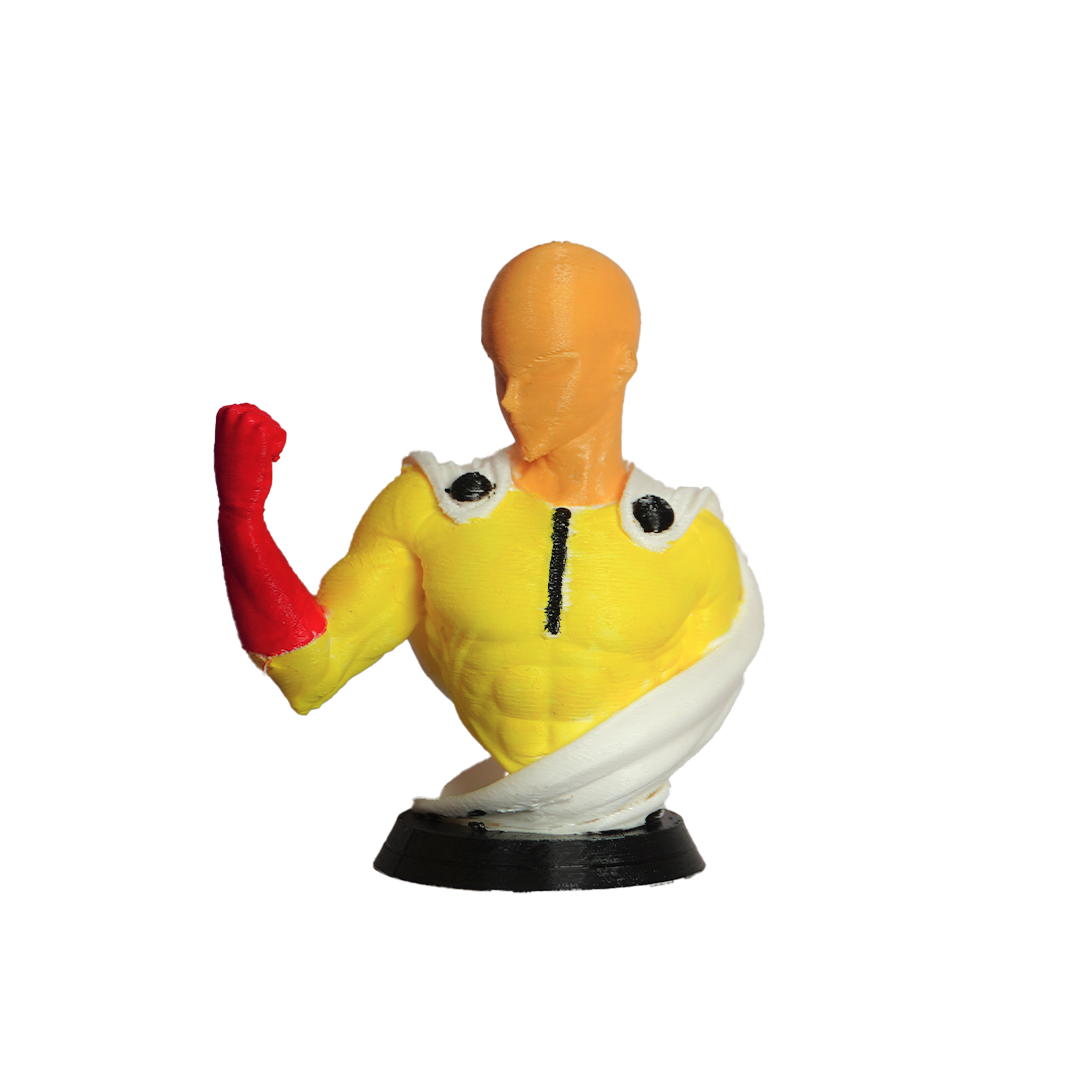 Saitama Bust 3D Printed & Hand-Painted